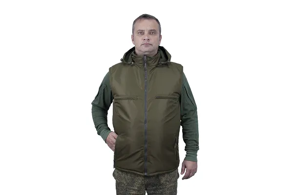 Жилет с капюшоном Следопыт мембрана хаки
