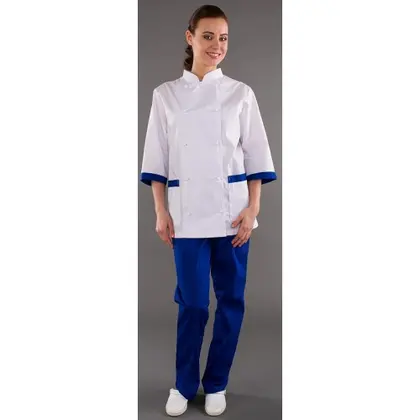 Костюм женский КМ.107  ПОВАР белый/василек, Тиси-120)