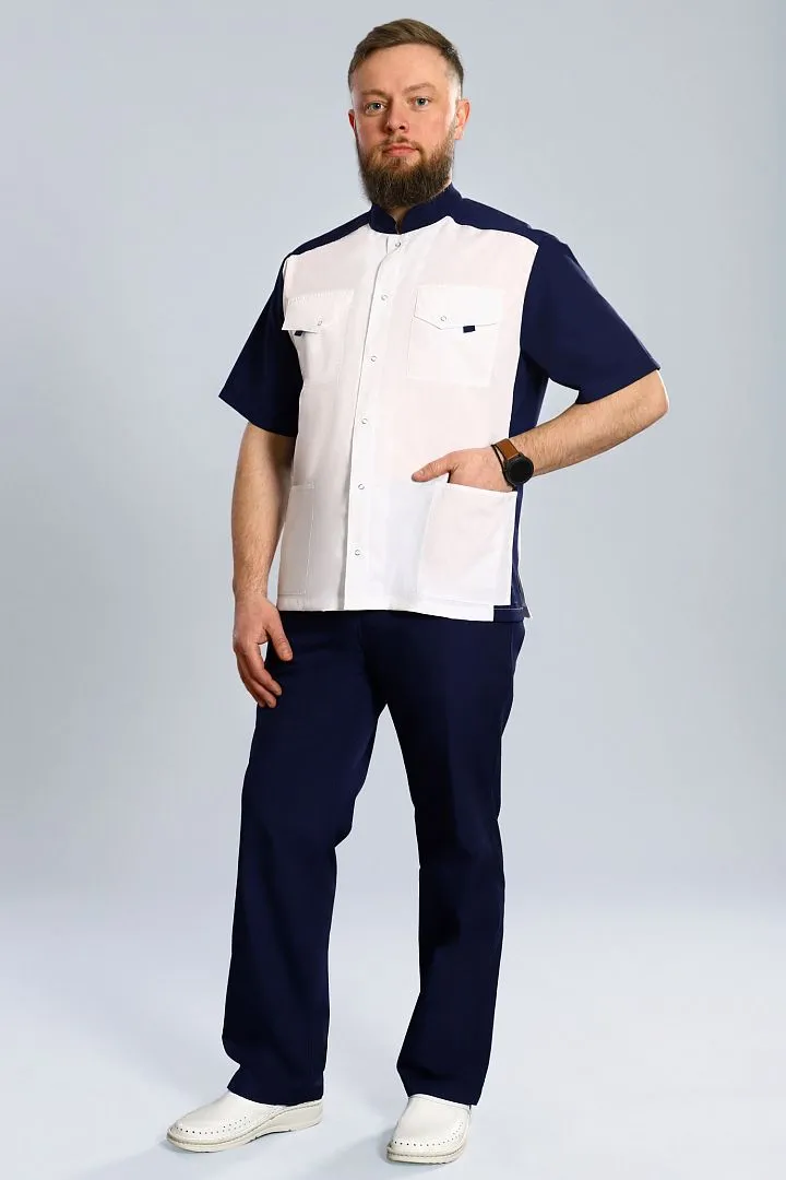 Костюм медицинский мужской М-703 (кор.рук, кн) (ТС, 0, 35.35.) Темно-сиреневый